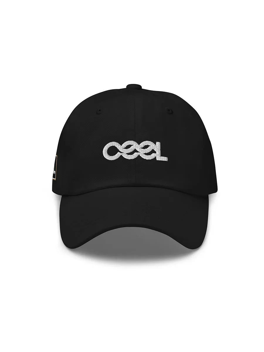 cool house black sports cap - white embroidered cool logo 