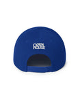 cool house blue snapback hat - snapback hat back view