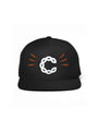 cool house bolt snapback hat - snapback hat with white wave c and orange bolts