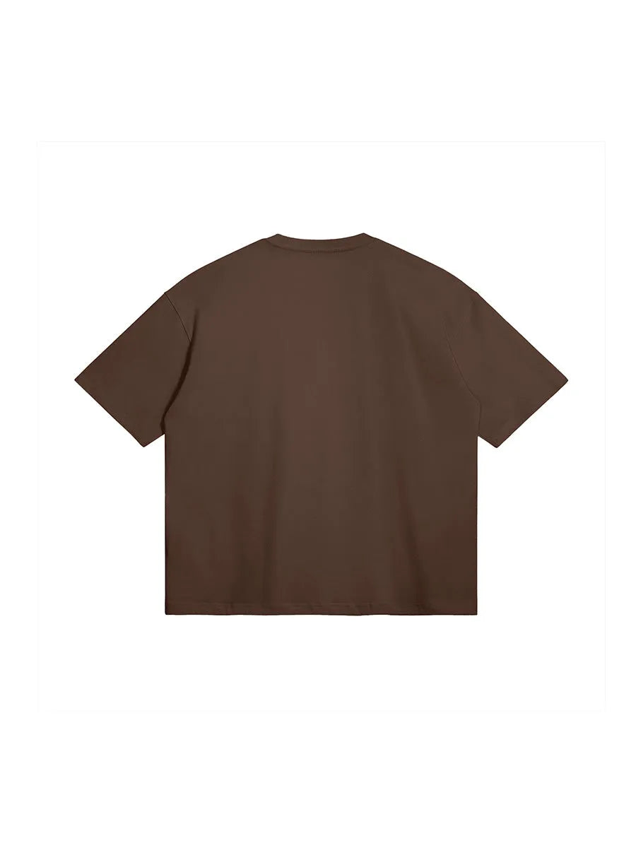 cool house loose t-shirt in brown, blank  back 