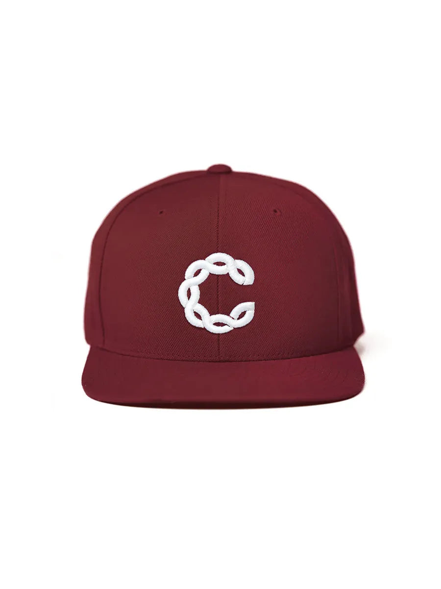 cool house cardinal red snapback hat - snapback hat with white wave c 