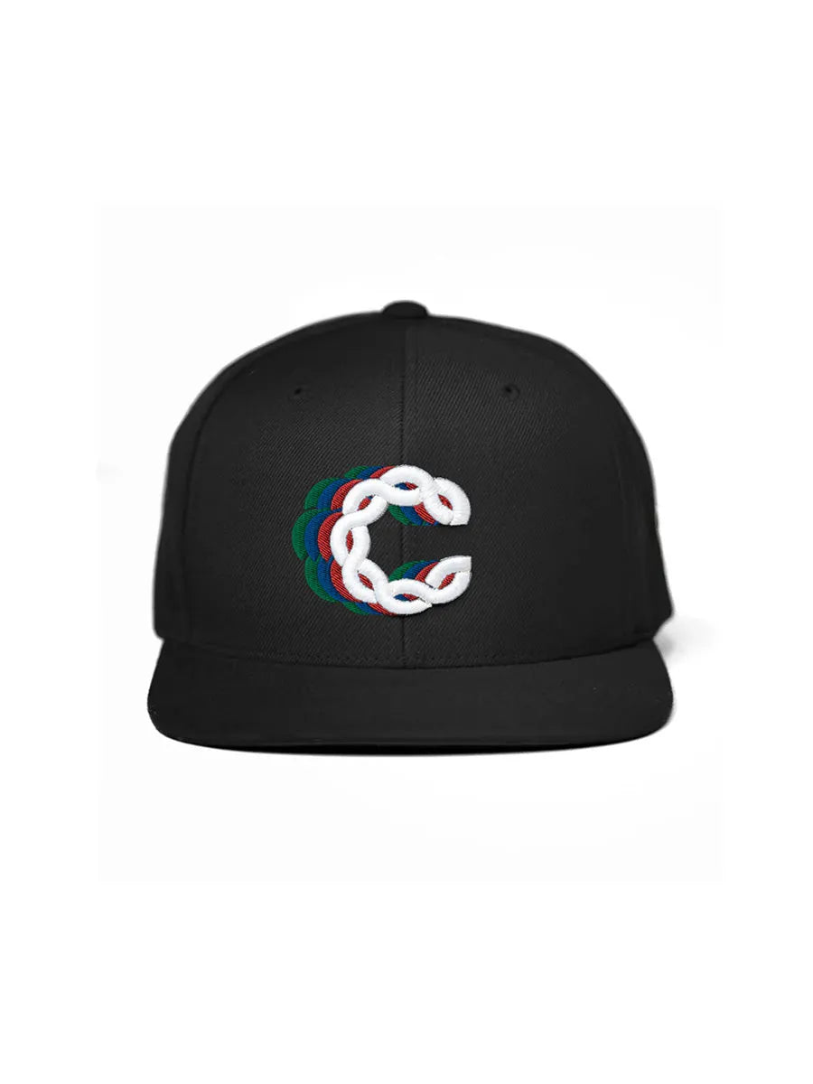 cool house black snapback hat - snapback hat in black with wave cascading c