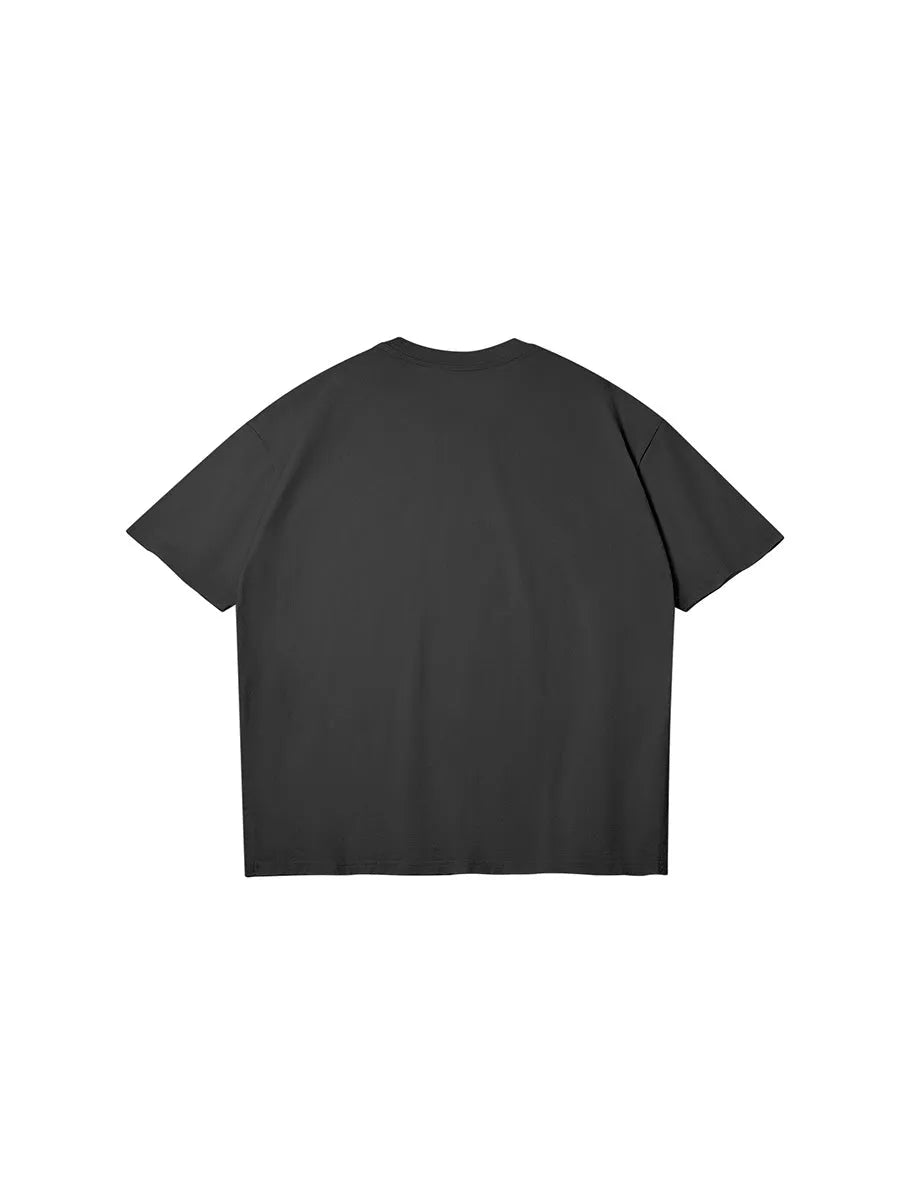 cool house loose streetwear t-shirt in black