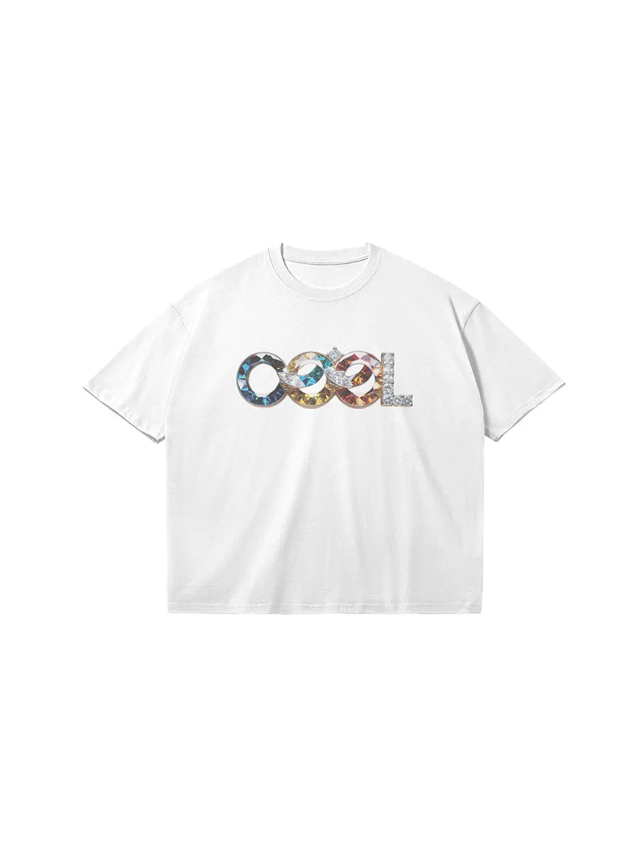 cool house multi gem tee - Streetwear graphic t-shirt with multi colored gem cool logo design