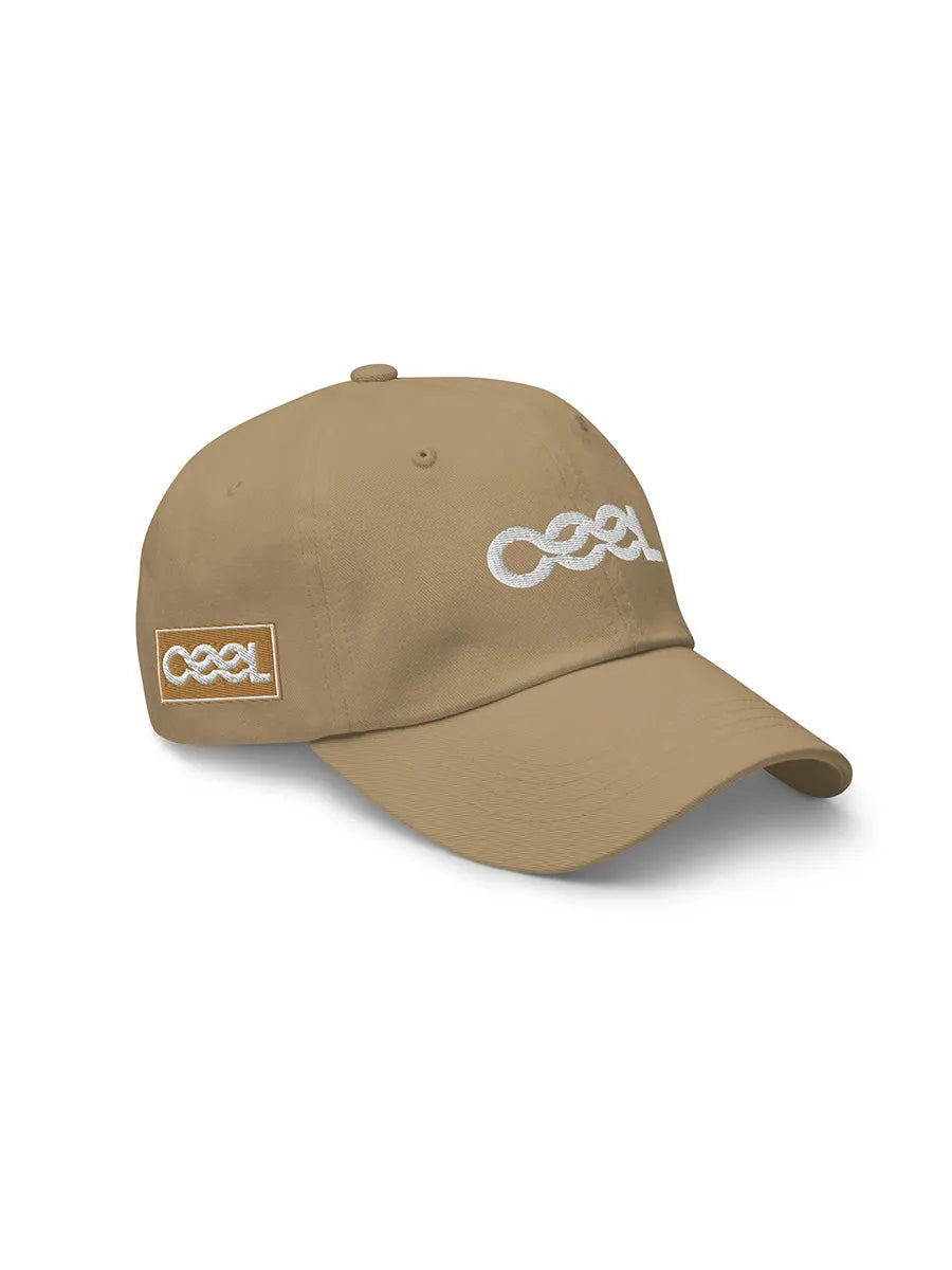 cool house sand sports cap - angle view white embroidered cool logo 