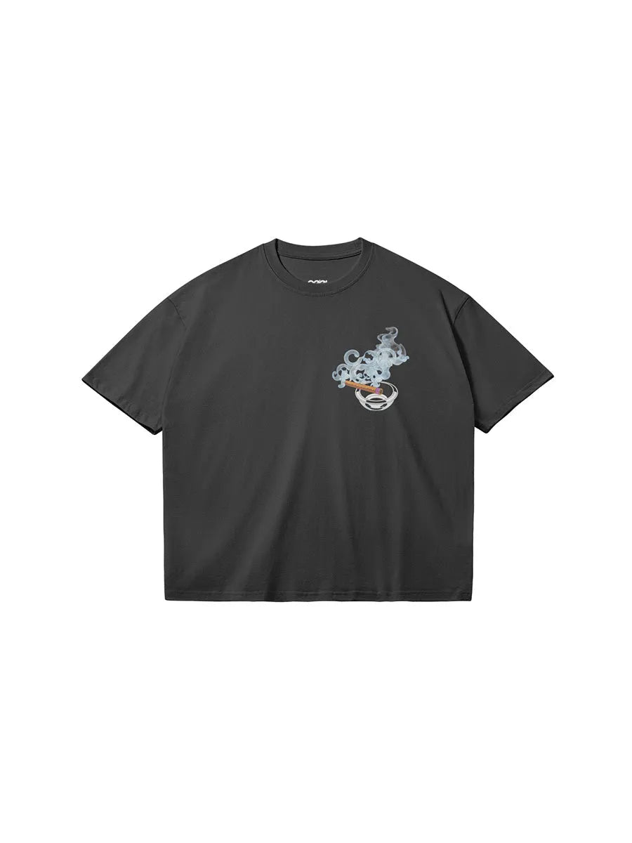 Cool house smoke back graphic streetwear tee. Smoke graphic on front