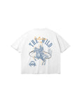 cool house wild future tee - Streetwear graphic t-shirt with futuristic cowboy design on back 